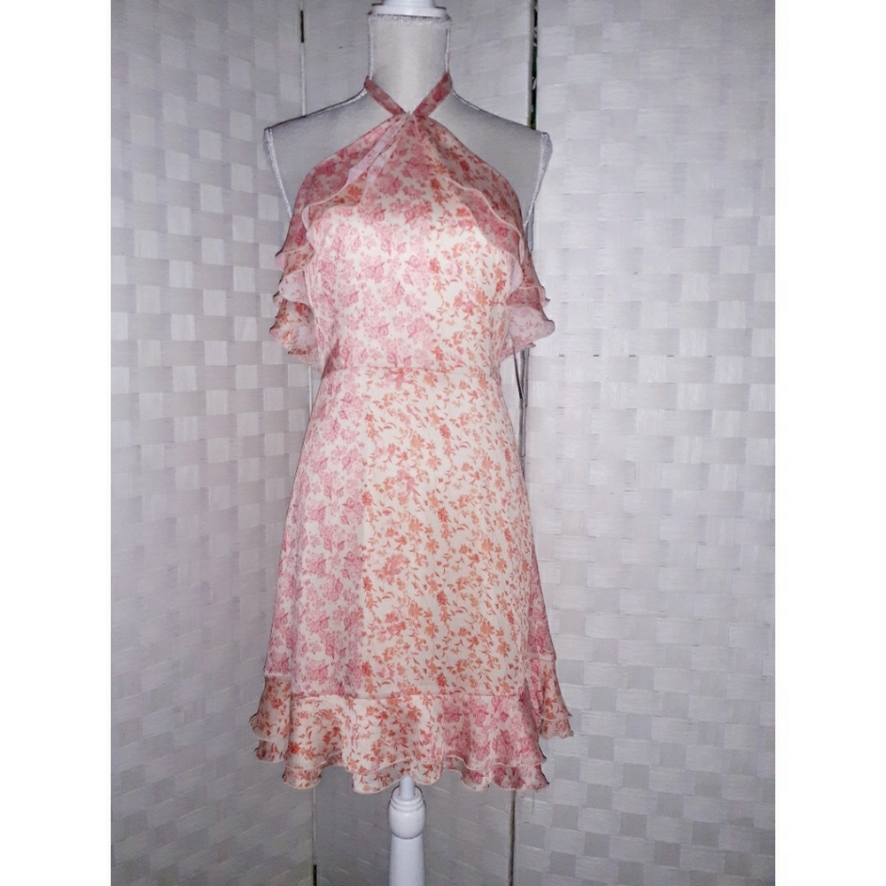 Gianni Bini Louise Floral Ditsy Print Halter Crepe - Picture 9 of 16